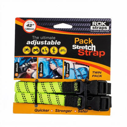 ROK Pack Straps | adjusts 300-1060 mm (12"-42") | Twin Pack (16 mm wide)