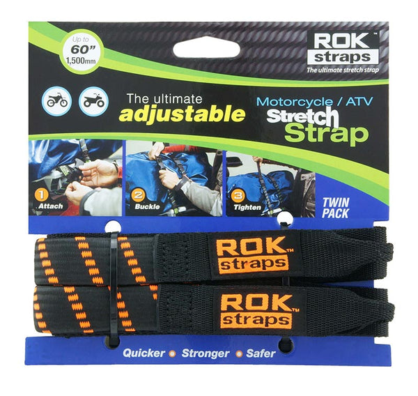 ROK Pack Straps 12 to 42 inch, black with orange